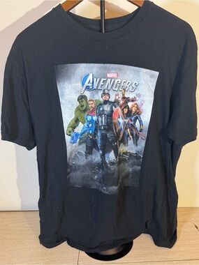 Marvel Avengers Multicolor Character Graphic Tee - Black